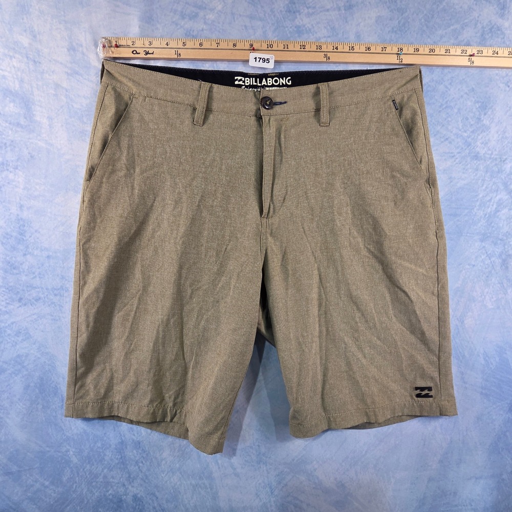 Billabong Submersibles Crossfire Hybrid Shorts Mens 36 Olive Green 4-Way Stretch